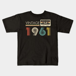 62nd Birthday Vintage 1961 Limited Edition Cassette Tape Kids T-Shirt